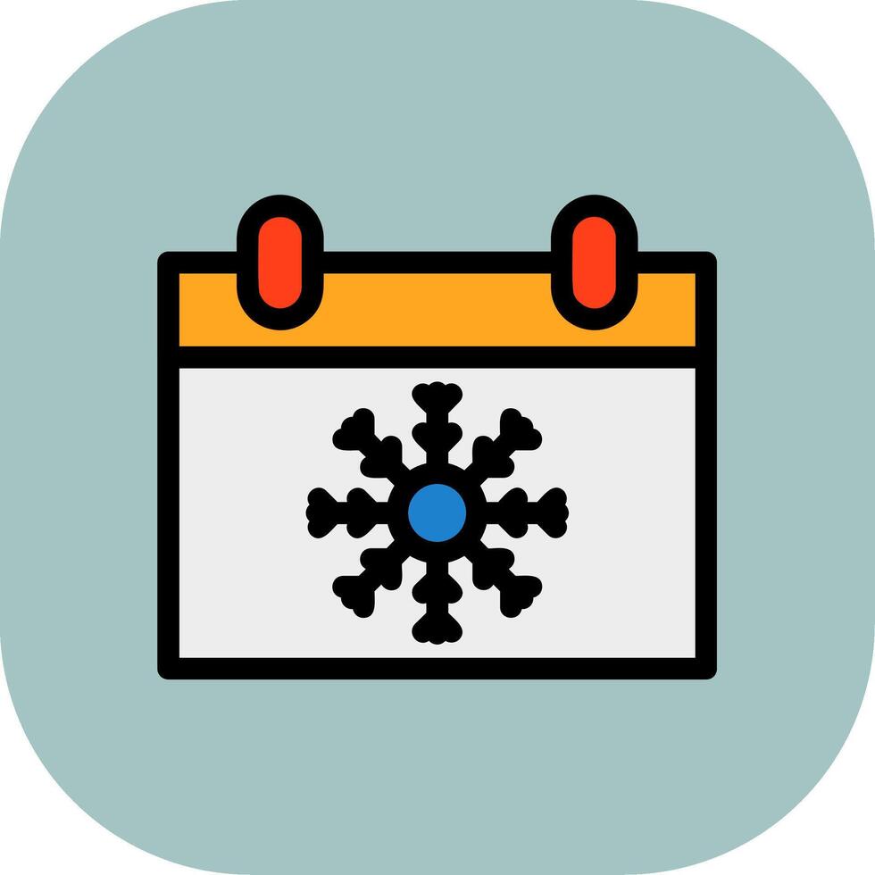 Winter Season Colorful Icon Icon vector