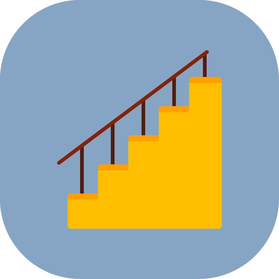 Stairs Colorful Icon Icon vector