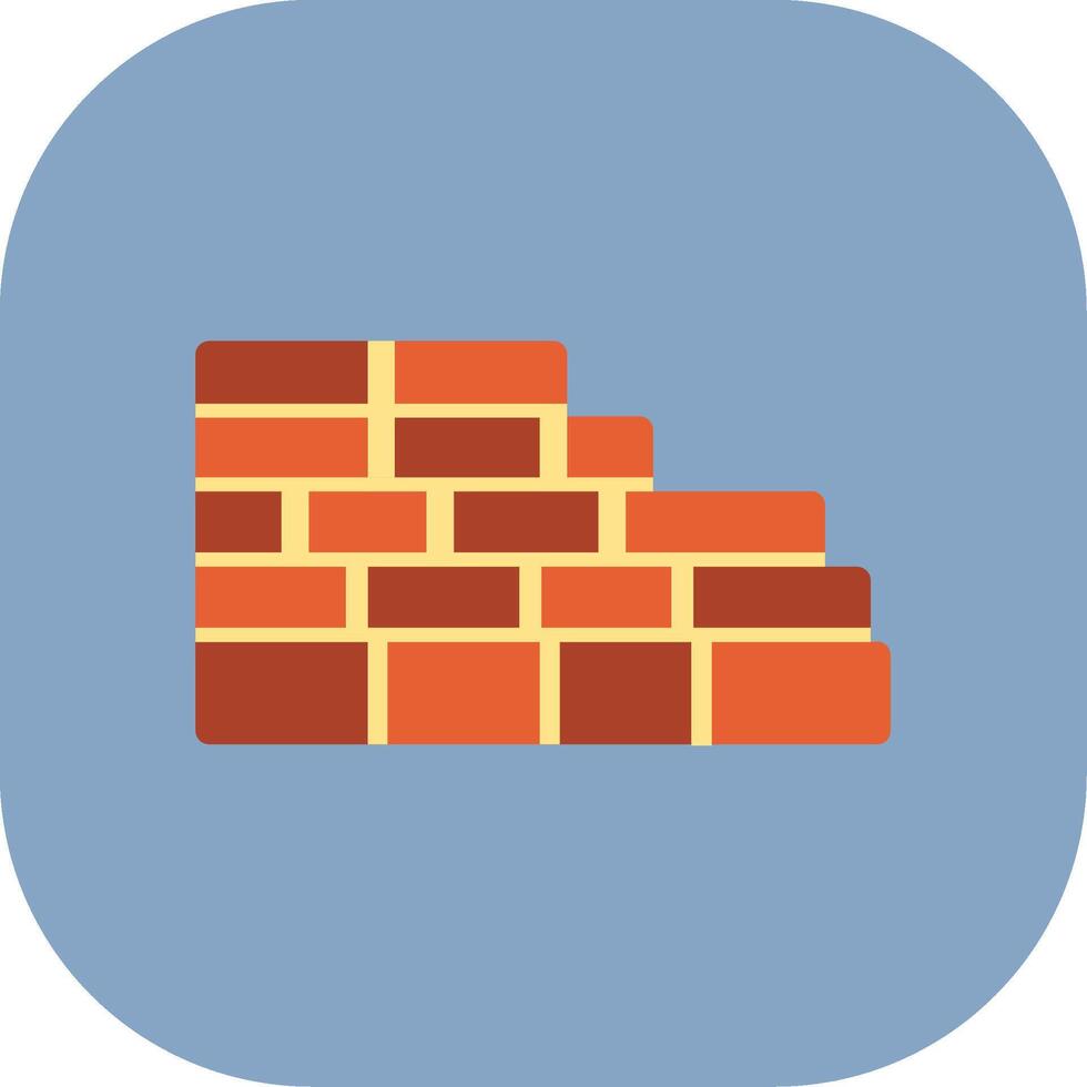 Brickwork Colorful Icon Icon vector