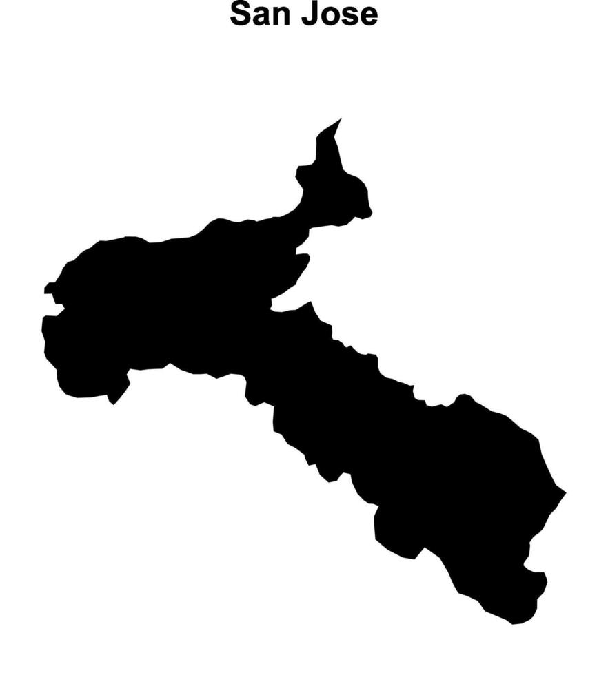 San Jose province outline map set vector
