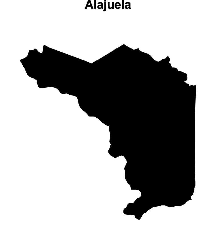 Alajuela province outline map set vector