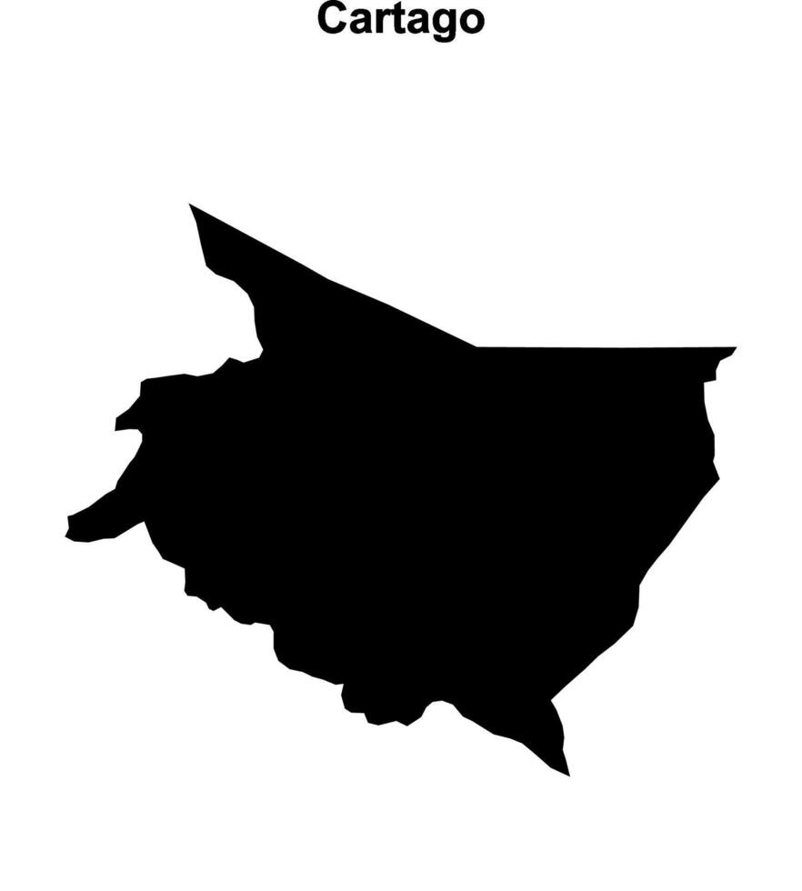 Cartago province outline map set vector