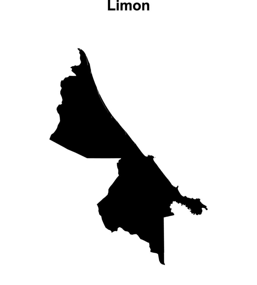 Limon province outline map set vector