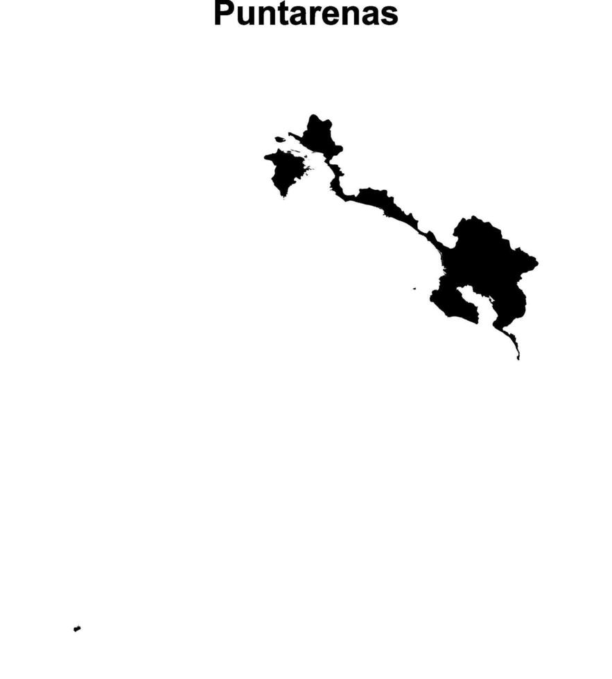 Puntarenas province outline map set vector