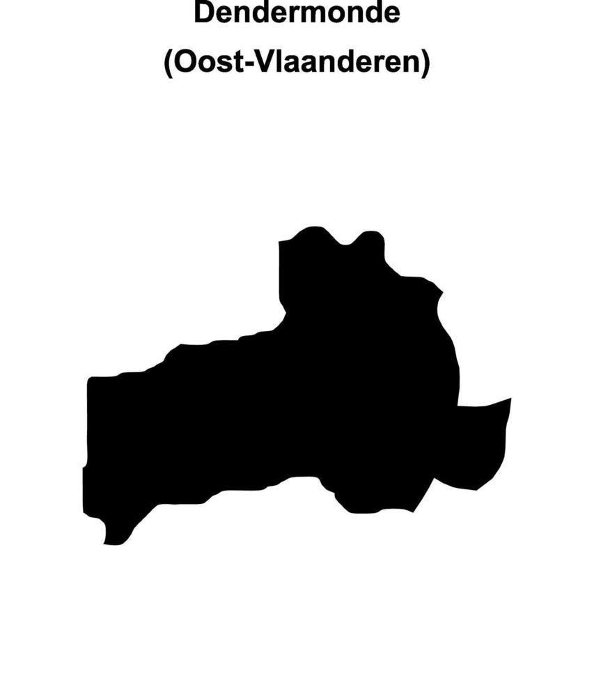 Dendermonde arrondissement blank outline map vector