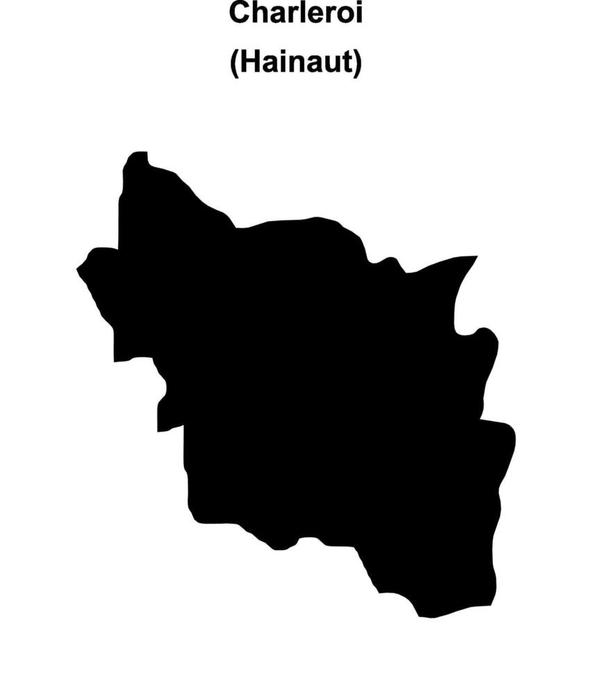 Charleroi arrondissement blank outline map vector