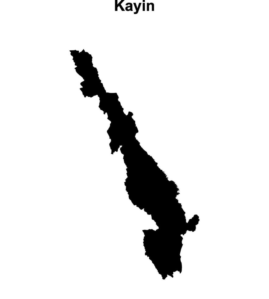 Kayin blank outline map vector