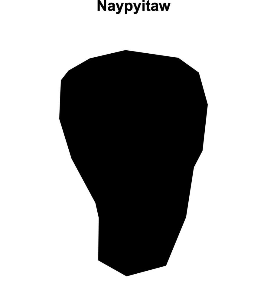Naypyitaw blank outline map vector