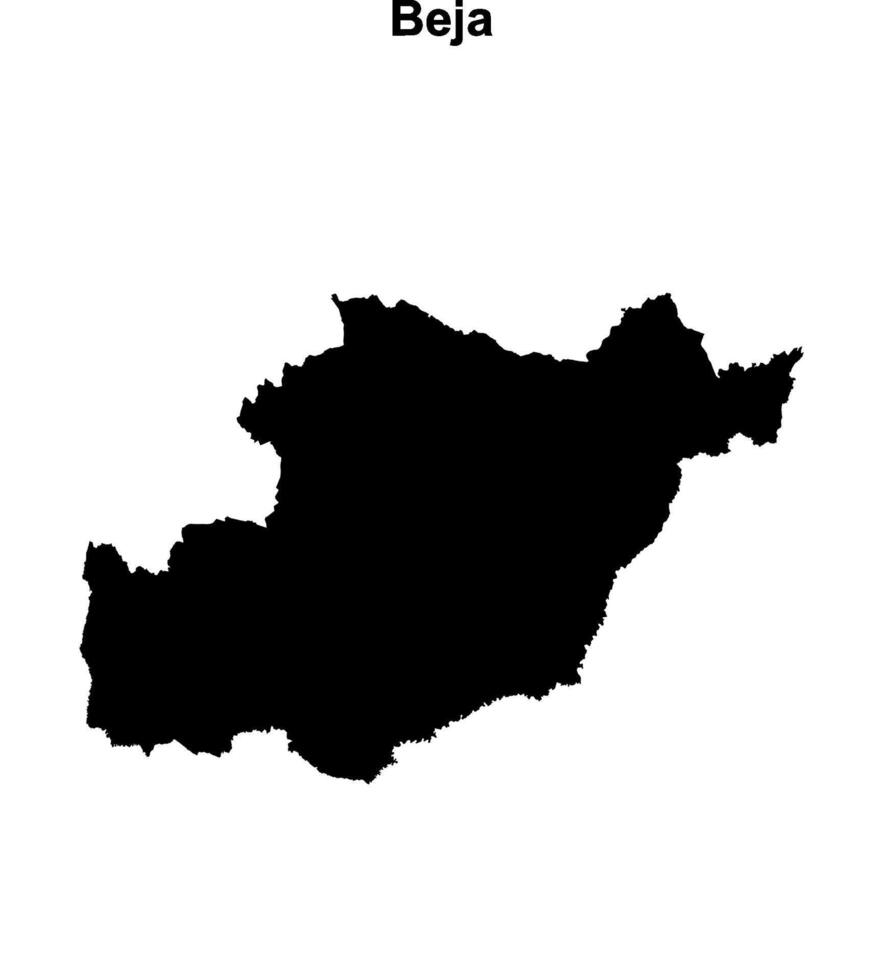 Beja outline map vector