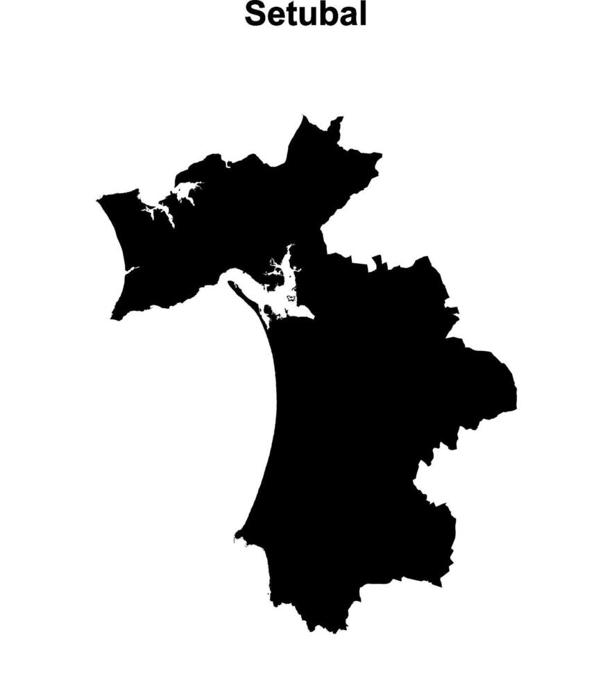 Setubal outline map vector