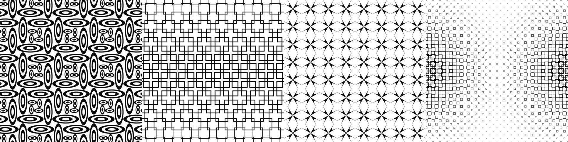 Black and white pattern collection vector