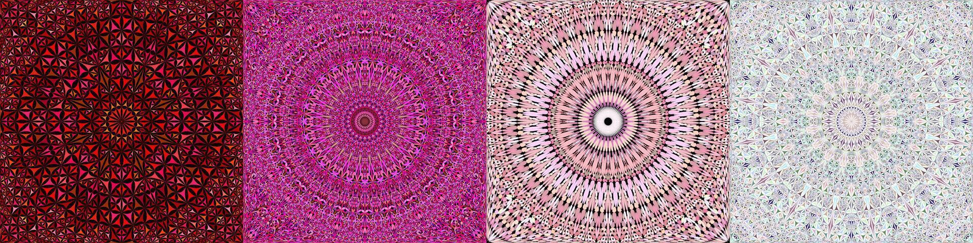 Seamless geometrical mandala pattern set vector