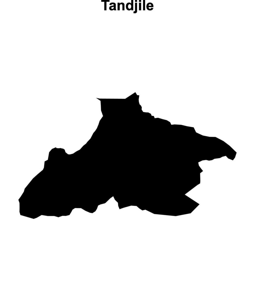 Tandjile region blank outline map vector