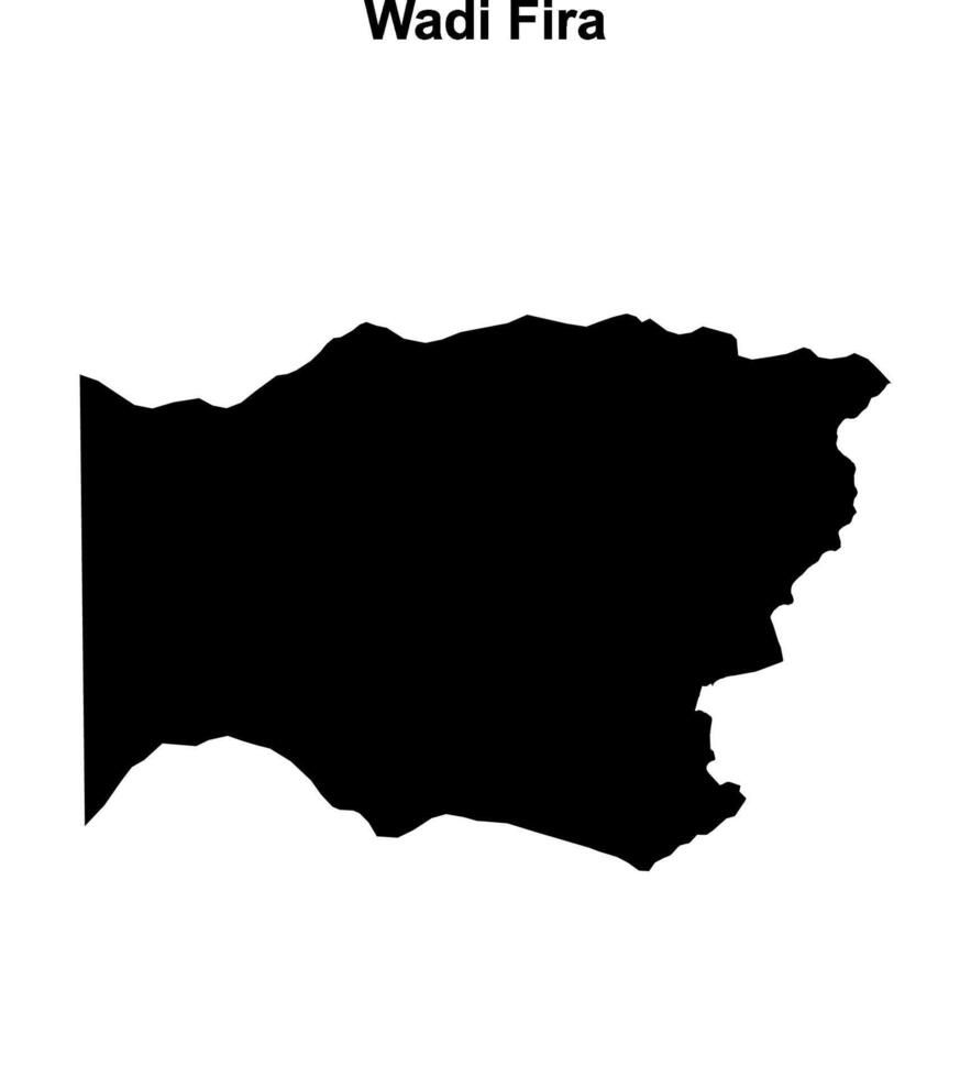Wadi Fira region blank outline map vector