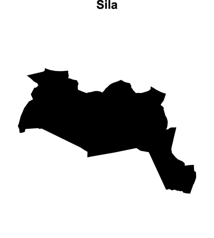 Sila region blank outline map vector