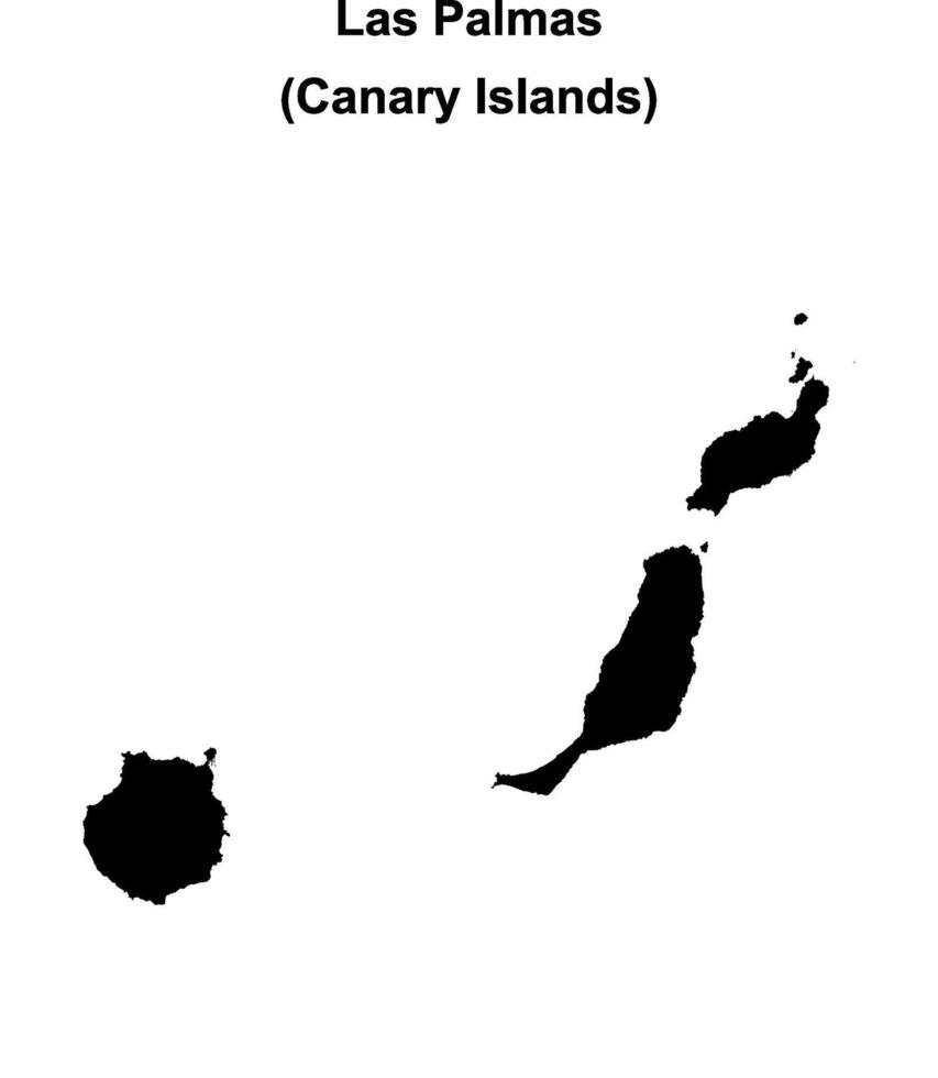 Las Palmas province blank outline map vector