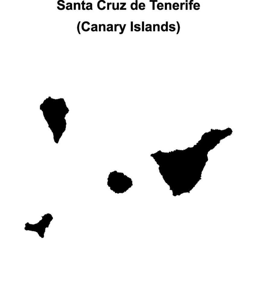 Santa Cruz de Tenerife province blank outline map vector