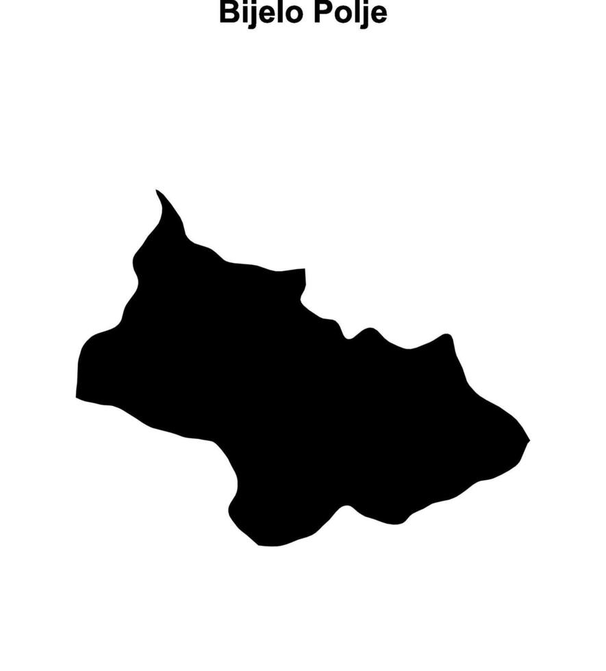 Bijelo Polje municipality blank outline map vector