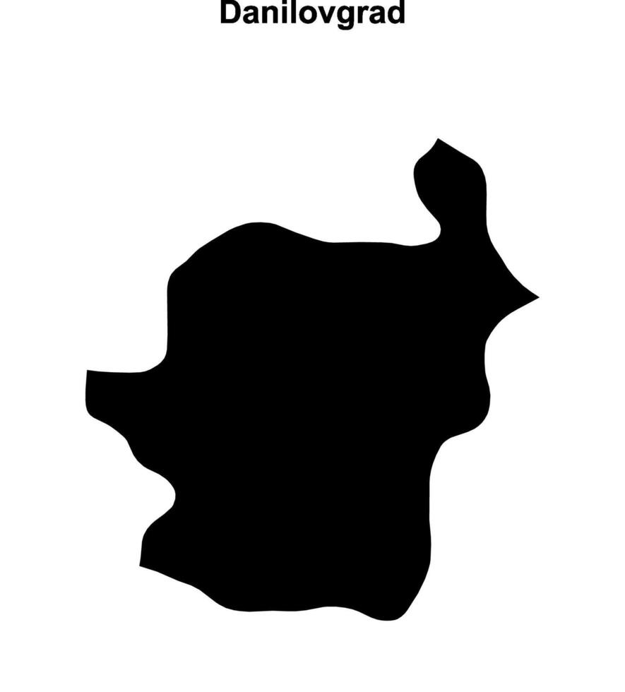 Danilovgrad municipality blank outline map vector