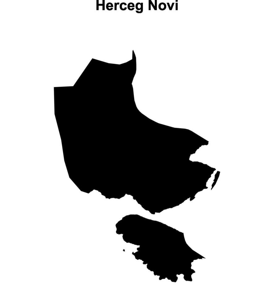 Herceg Novi municipality blank outline map vector