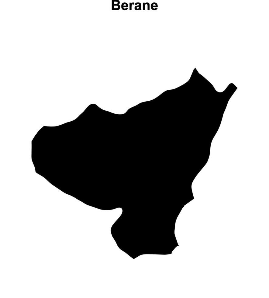 Berane municipality blank outline map vector