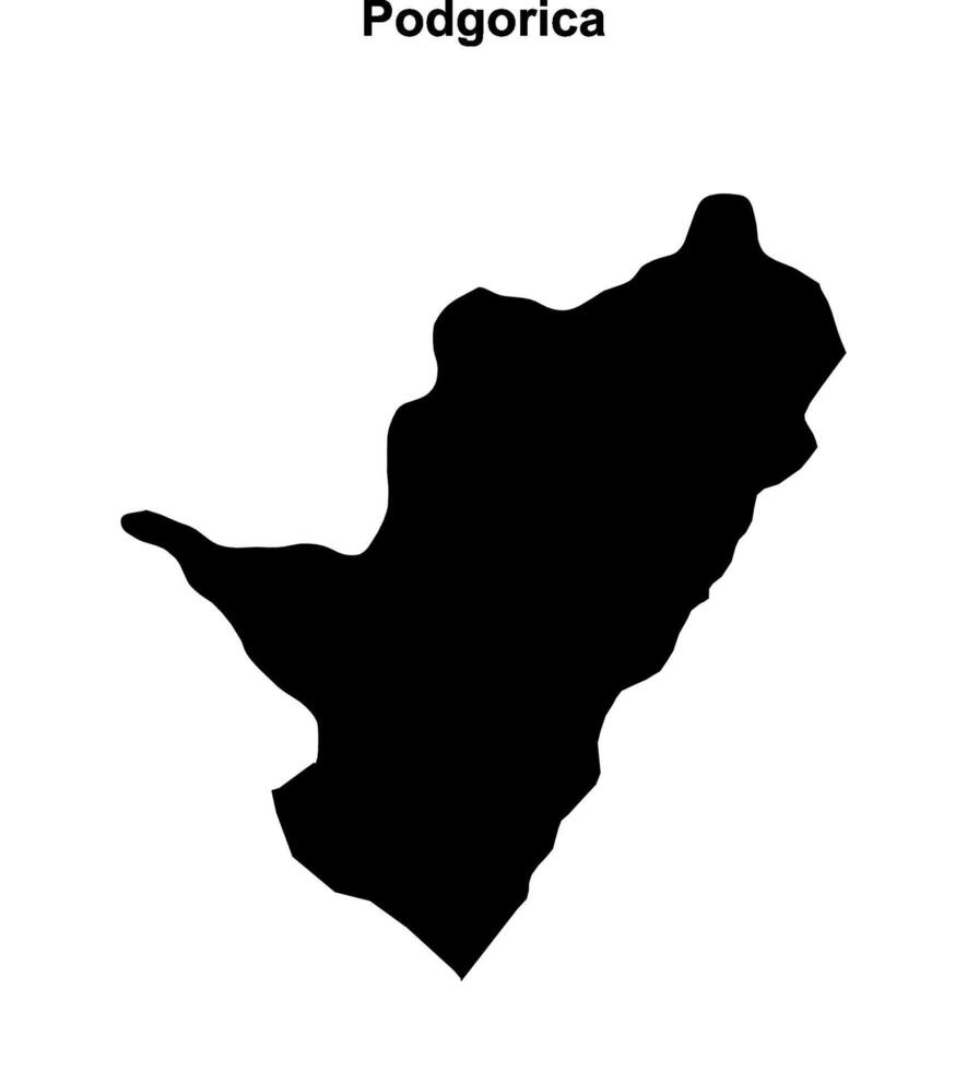 Podgorica municipality blank outline map vector