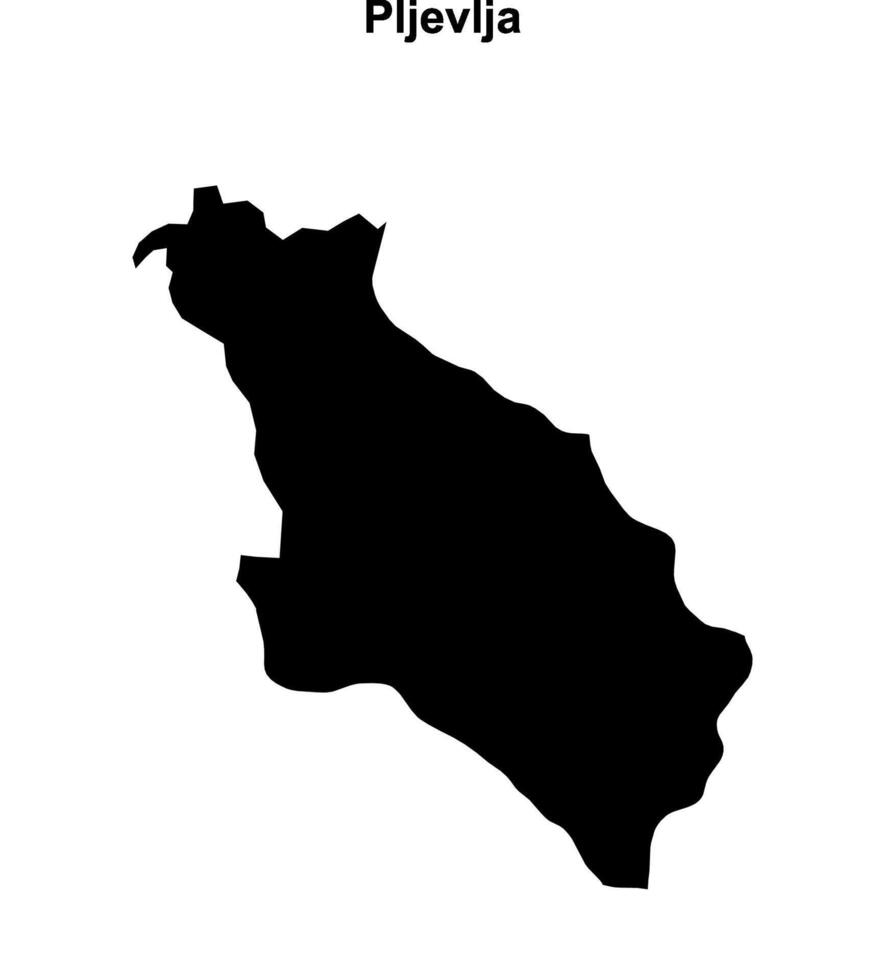 Pljevlja municipality blank outline map vector