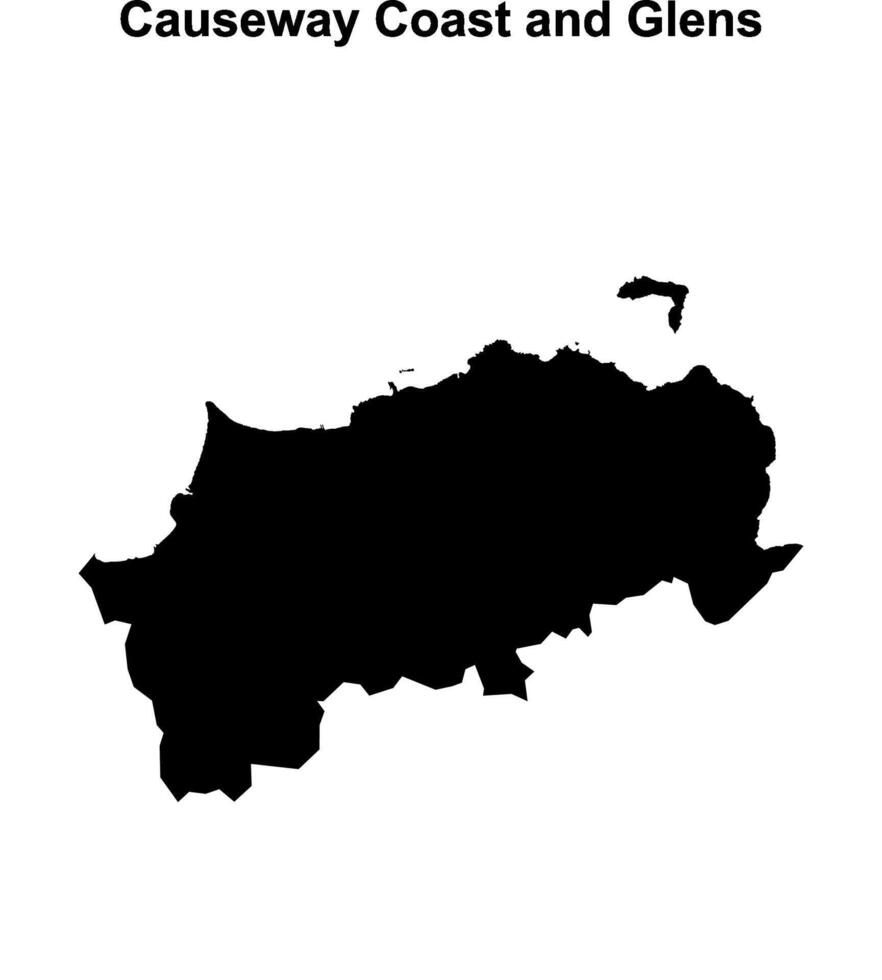 Causeway Coast and Glens blank outline map vector