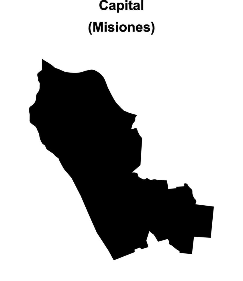 Capital department, Misiones blank outline map vector