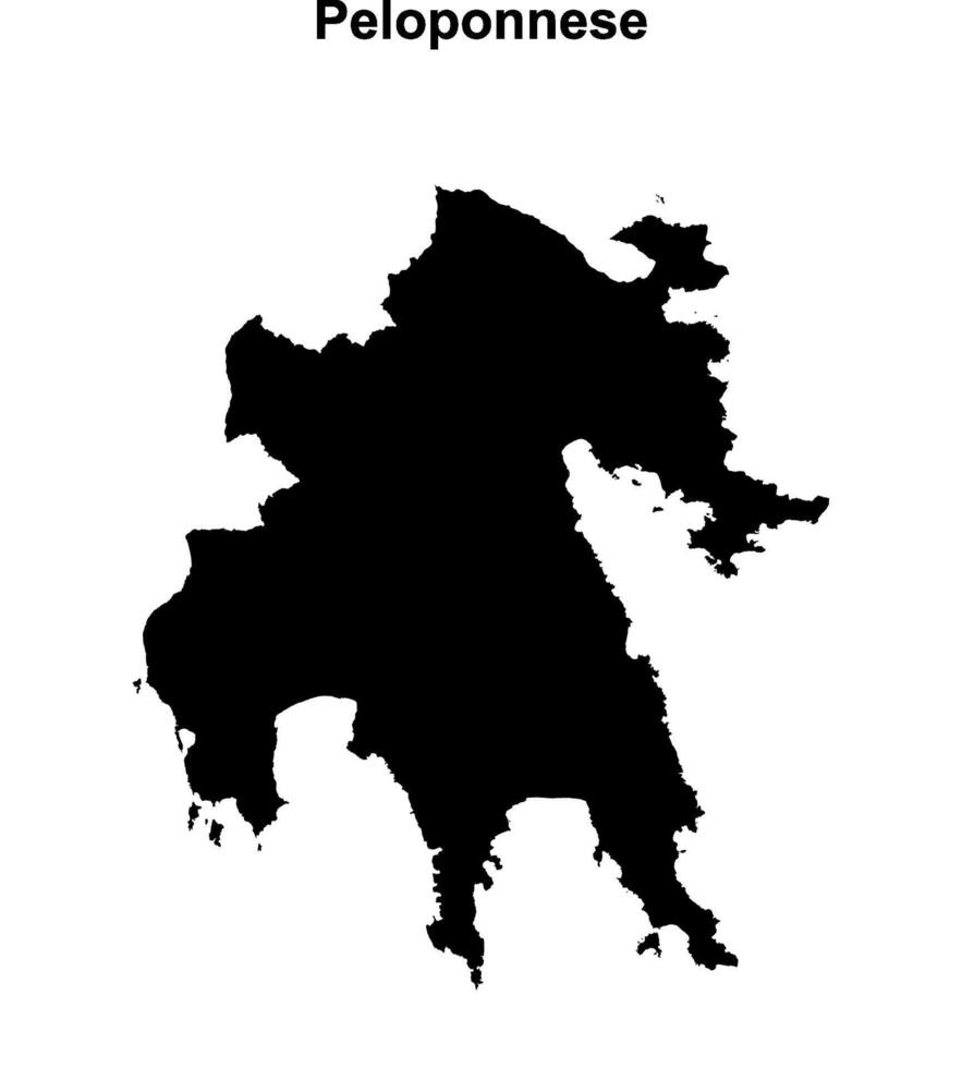 Peloponnese blank outline map vector