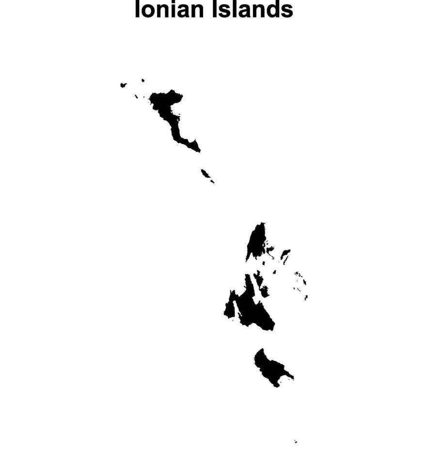 Ionian Islands blank outline map vector
