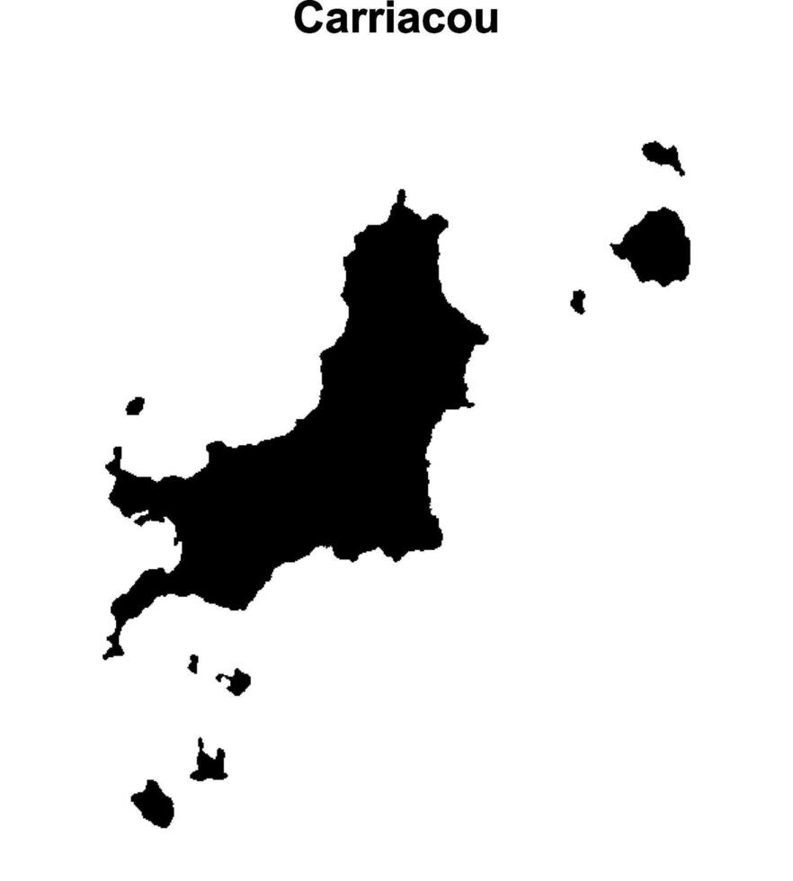 Carriacou parish blank outline map vector