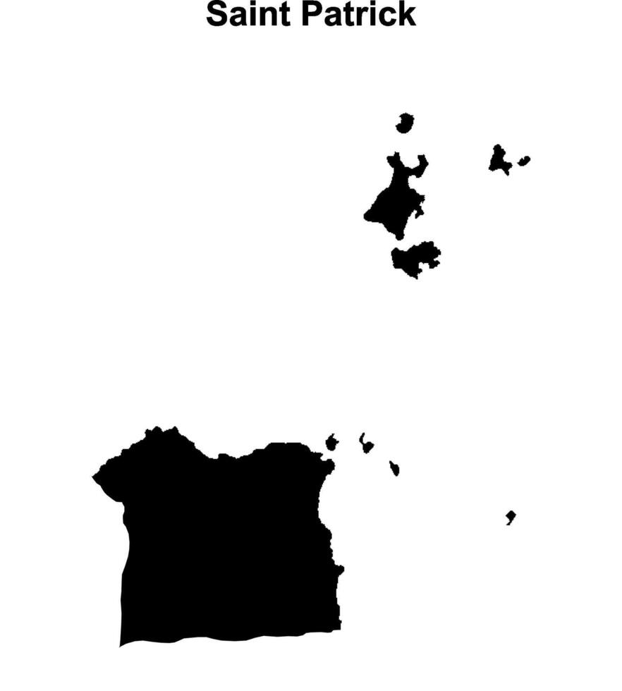 Saint Patrick parish blank outline map vector