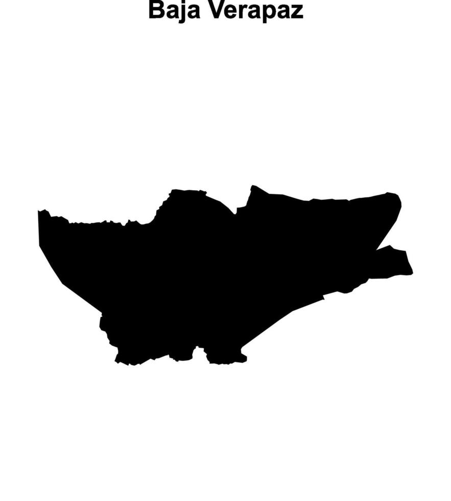 Baja Verapaz department blank outline map vector