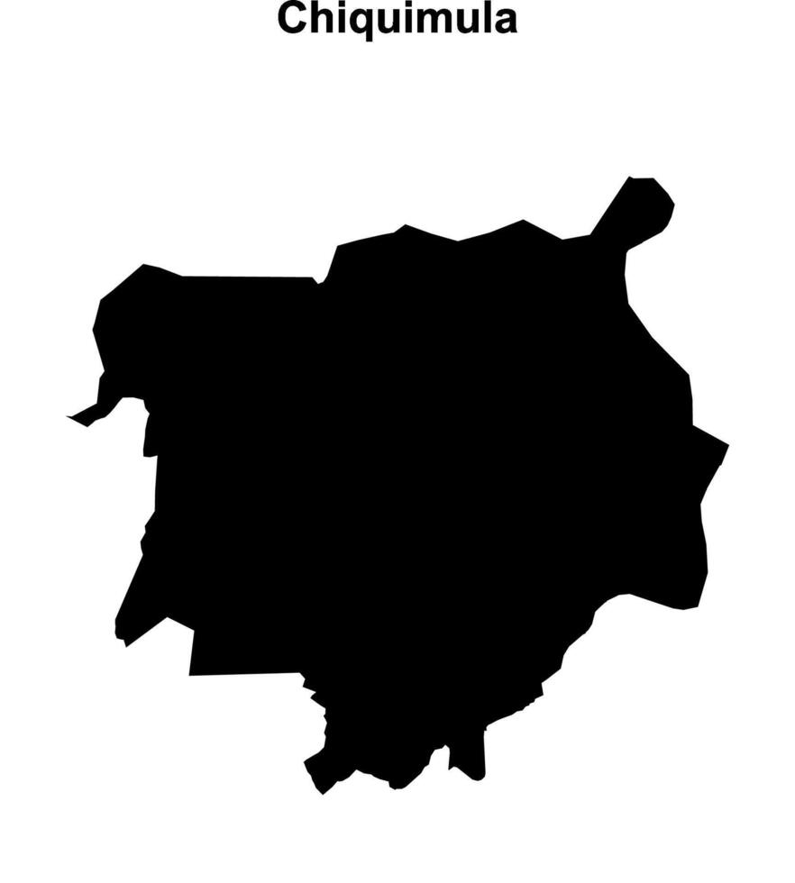 Chiquimula department blank outline map vector