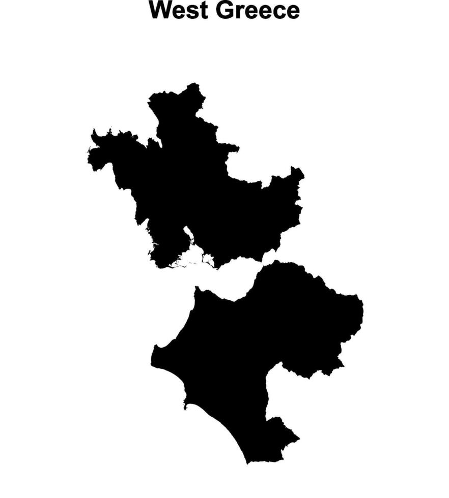West Greece blank outline map vector