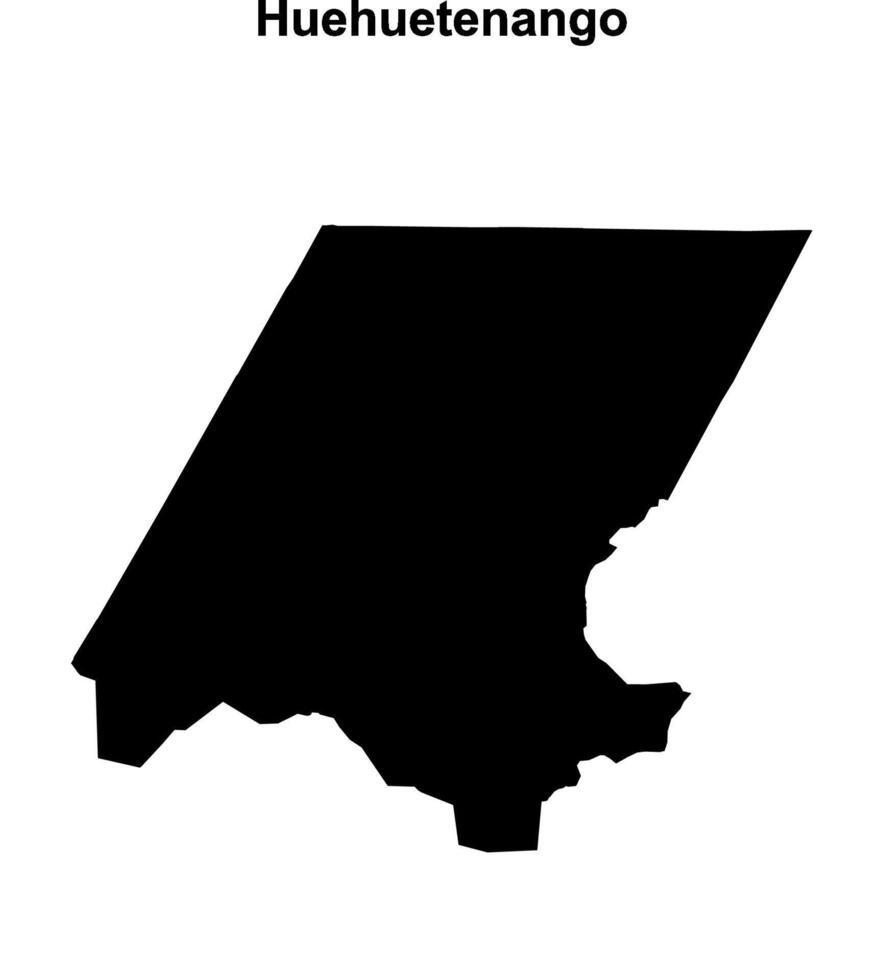 Huehuetenango department blank outline map vector