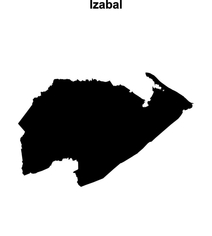 Izabal department blank outline map vector
