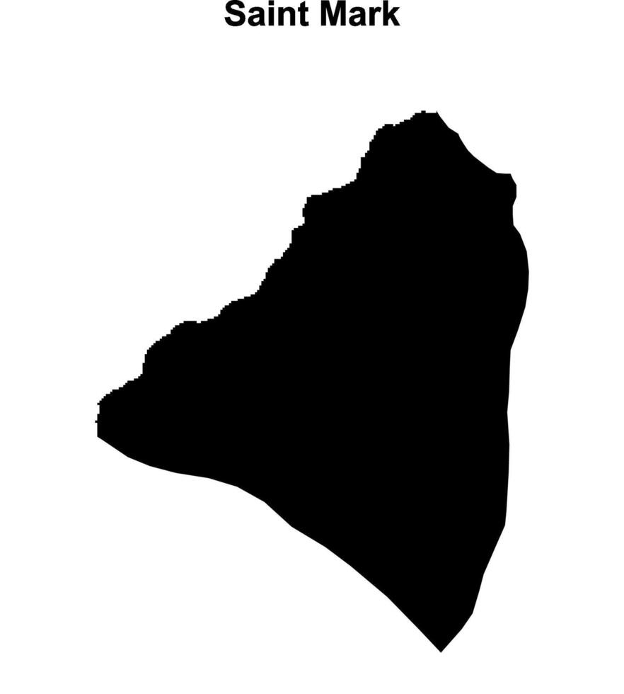 Saint Mark parish blank outline map vector