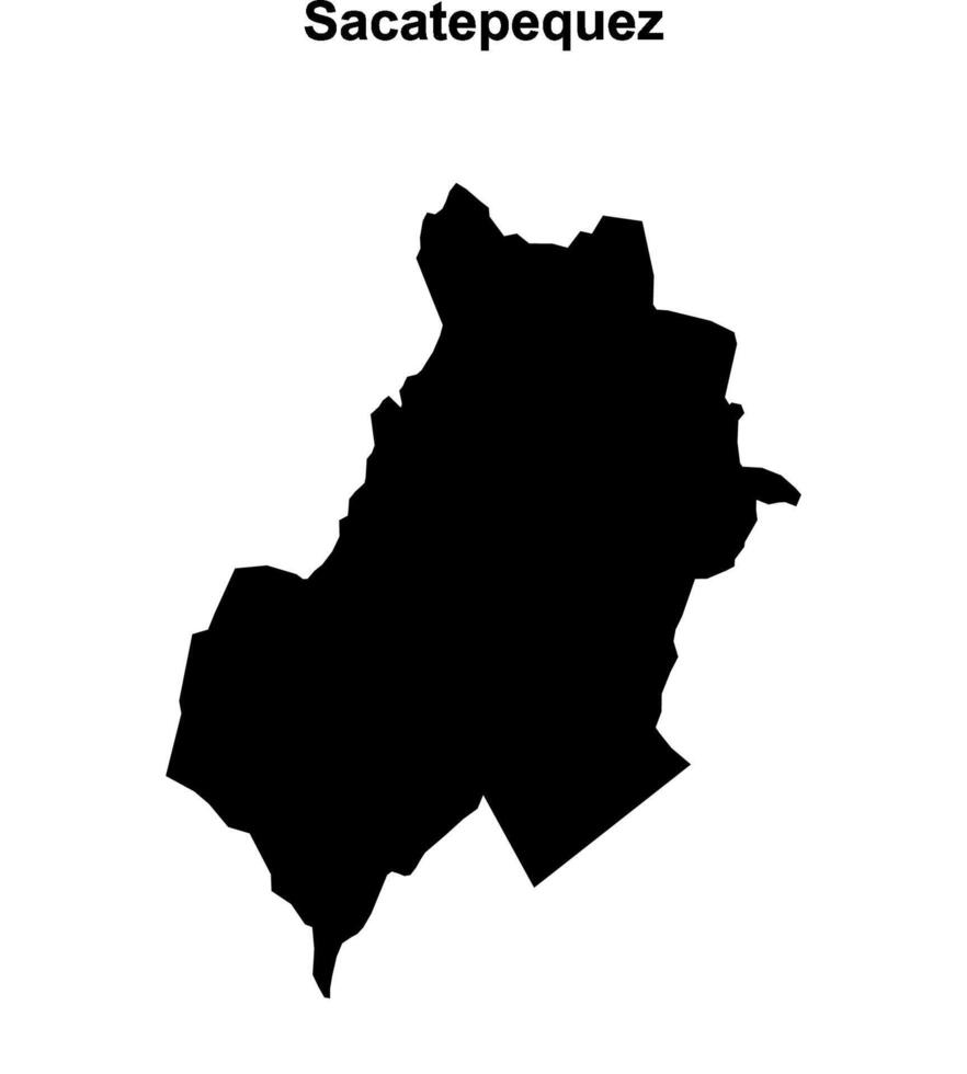 Sacatepequez department blank outline map vector