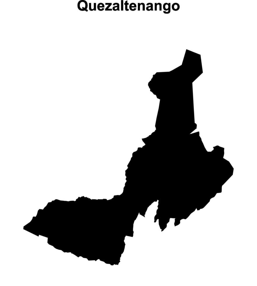 Quezaltenango department blank outline map vector
