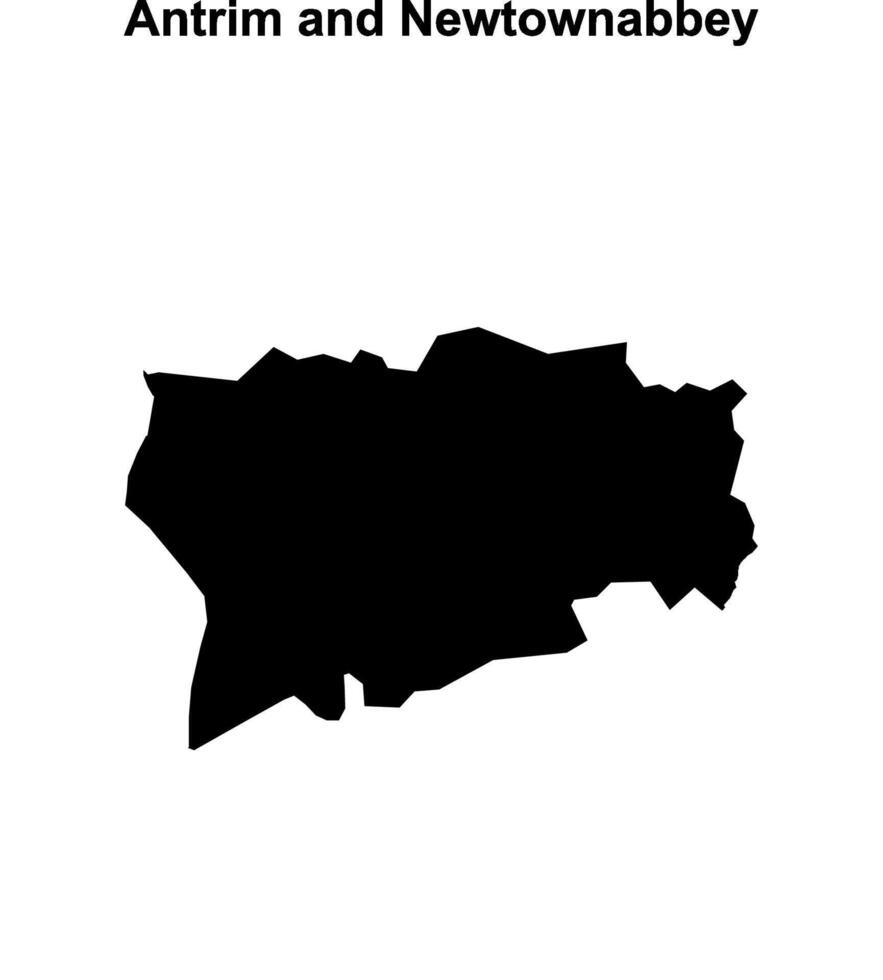 Antrim and Newtownabbey blank outline map vector