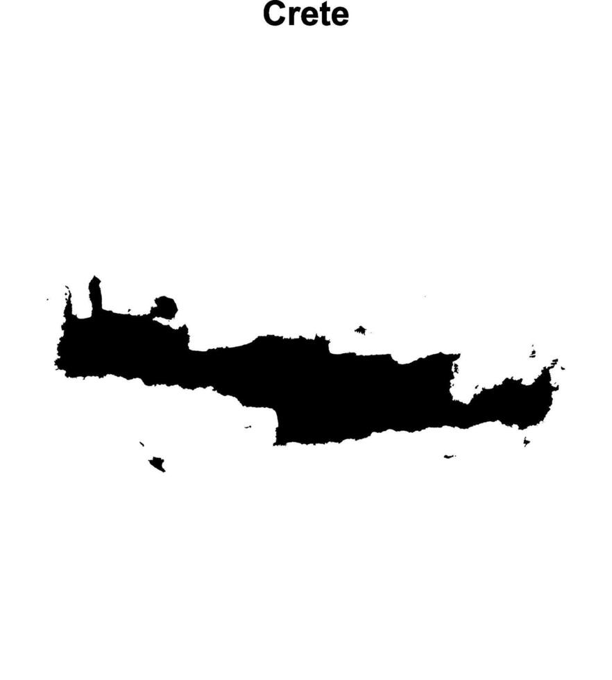 Crete blank outline map vector