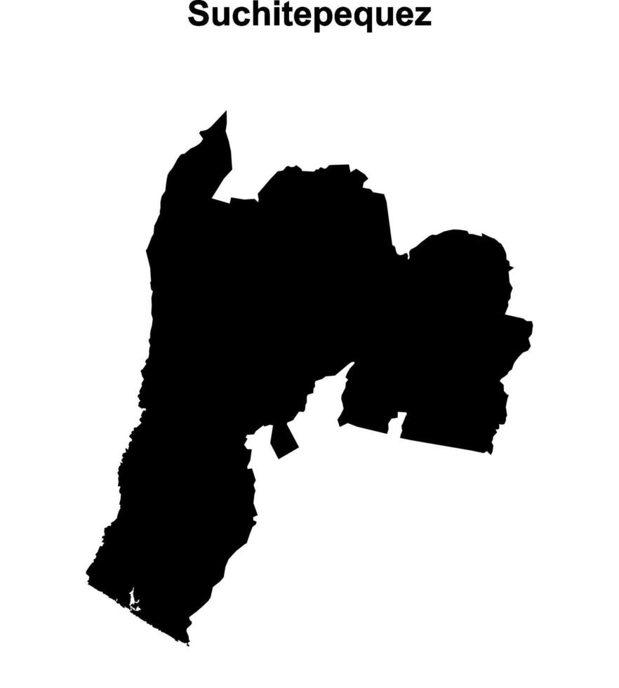 Suchitepequez department blank outline map vector
