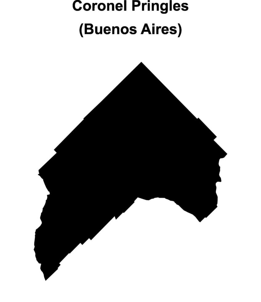 Coronel Pringles department, Buenos Aires blank outline map vector