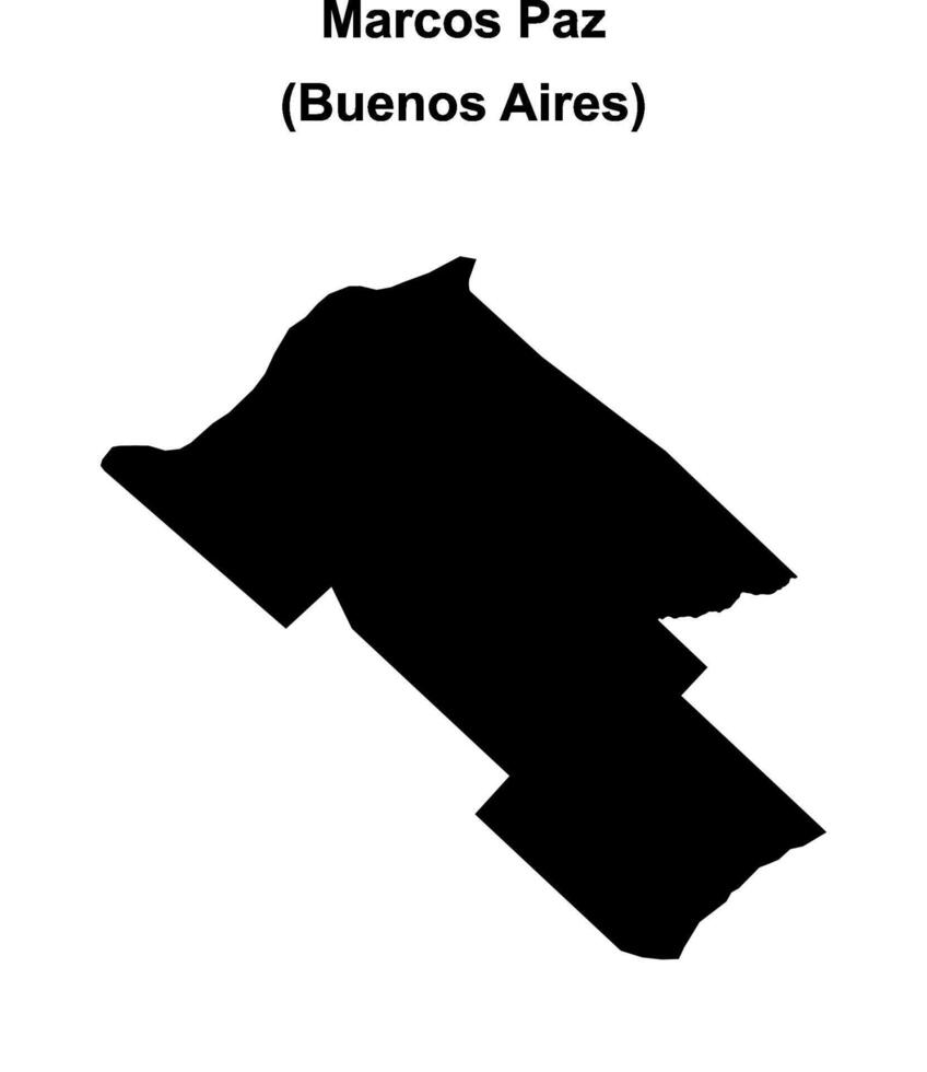 Marcos Paz department, Buenos Aires blank outline map vector
