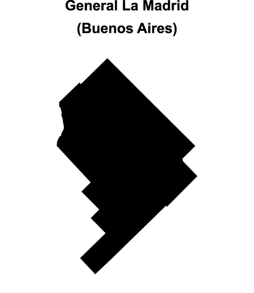 General La Madrid department, Buenos Aires blank outline map vector