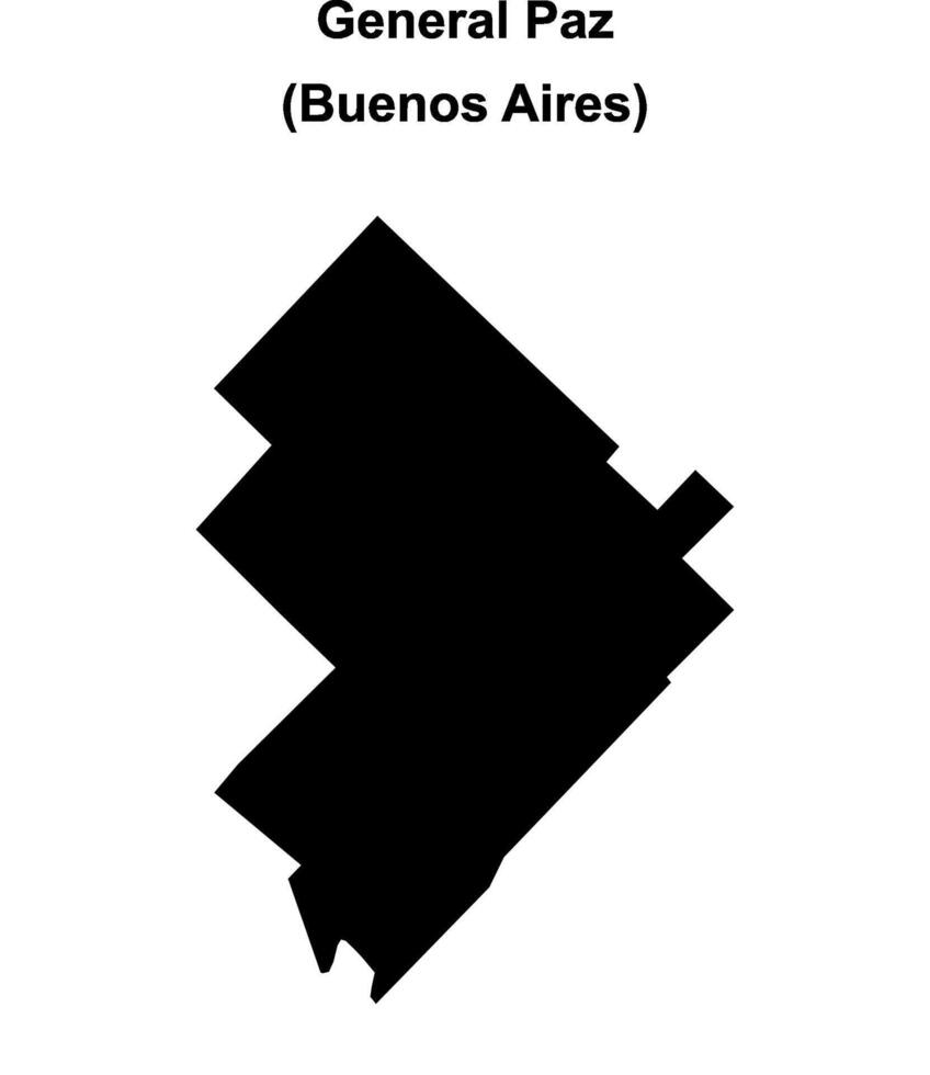 General Paz department, Buenos Aires blank outline map vector