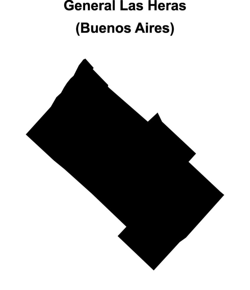General Las Heras department, Buenos Aires blank outline map vector