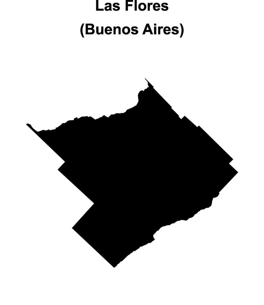 Las Flores department, Buenos Aires blank outline map vector